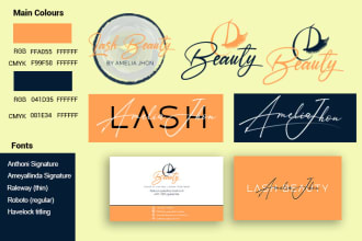 design feminine signature logo with branding kit