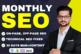 do complete monthly on page and off page SEO
