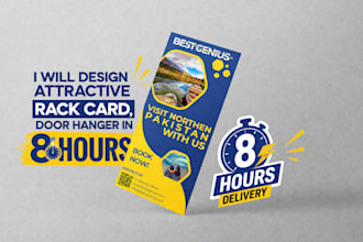 design attractive rack card, door hanger in 8 hours