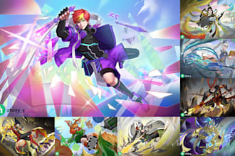 draw an anime styled splash art for you