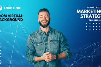 design custom zoom virtual background with your logo