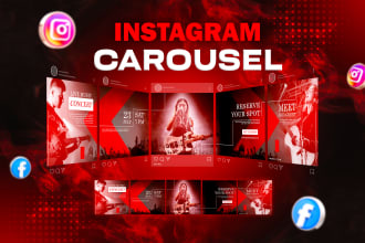 design creative social media carousel posts for instagram, facebook ads