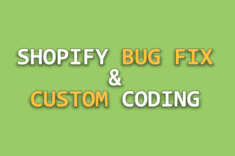 do shopify bug fix, theme development