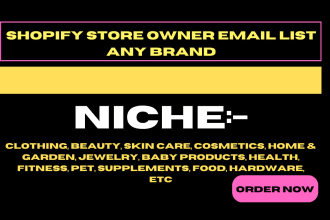 do build ecommerce store or shopify store owner email list