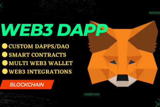 develop web3 dapp, solidity smart contract, blockchain website