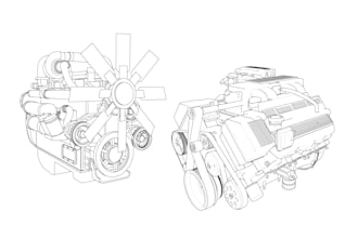 draw a detailed line art of any diagram, product or sketch