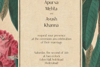 create invitation card for birthday, wedding and events