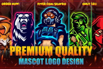 design cool gaming mascot logo for twitch streamers, esports, youtube