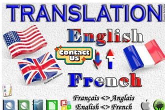 translate and proofread manually in english and french