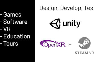 develop VR games, software, and experiments with unity