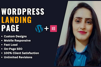 create wordpress landing page design or single page website using elementor pro
