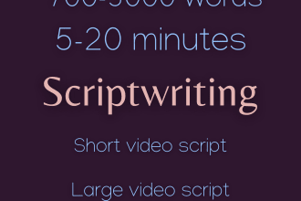 write a video script or a screenplay for you