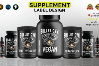 do premium supplements label design, product label design