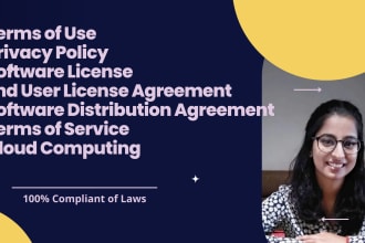 draft privacy policy, terms of use for your website