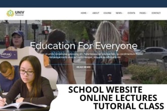 develop a professional school website, educational website, online course