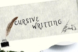 write beautiful cursive handwriting for notes, letters, or custom designs