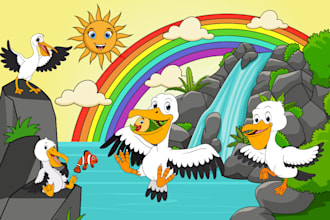 create unique children story book illustrations
