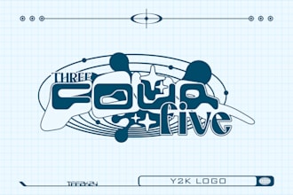 create aesthetic y2k streetwear logo design