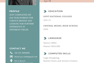 design creative and attractive resume for you