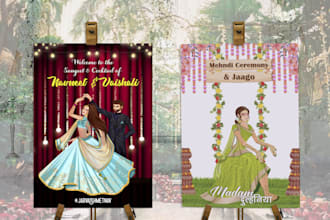 design wedding sign invites and table plans in any indian or western theme