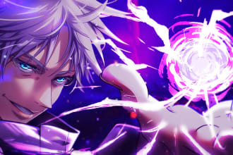 make a wallpaper or thumbnail of your fav anime