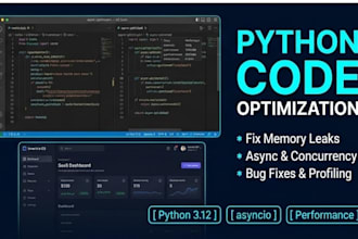 do python code refactoring, optimization, and bug fixing