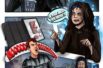 draw in comic style and retro