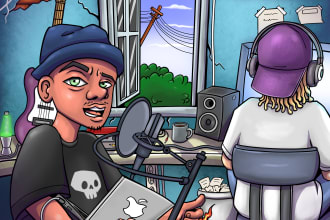 design awesome cartoon album cover art, mixtape, or single