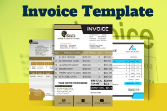 design invoice template, receipt, proforma and quotation
