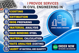 do cost estimation, construction estimate and material take off