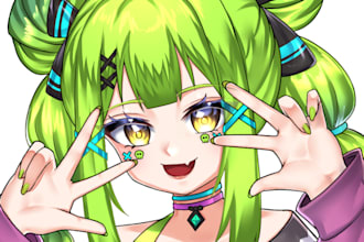 draw anime character sfw, nsfw, oc, fanart and vtuber art
