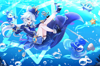 draw anime art illustration for pfp , pfp, fanart or vtuber