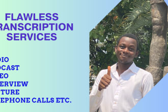 transcribe podcast audio, youtube video, interview and do webinar transcription