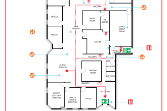 design a fire emergency evacuation plan for your building