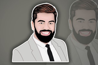 draw your photo to vector cartoon portrait profile picture avatar