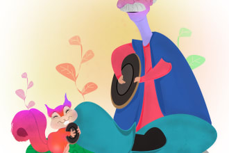 make children story book illustration for you