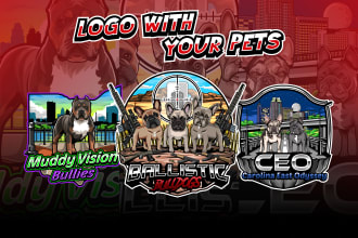 design mascot logo for dog and kennel, cat or any pets