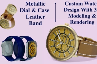 do realistic custom watch and dial with 2d and 3d modeling, and clock logo