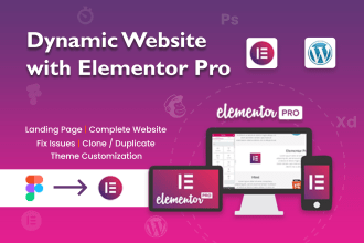 build dynamic wordpress website with elementor pro