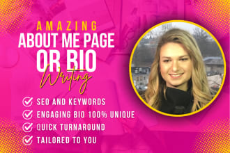 write a compelling bio or about me page for your website