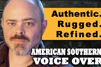record an authentic american southern male voice over, no ai