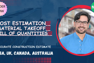 do quantity takeoff, material take off and cost estimation
