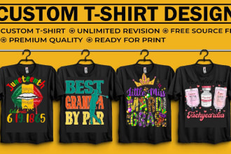 create typography and bulk tshirt design for merch by amazon and etsy