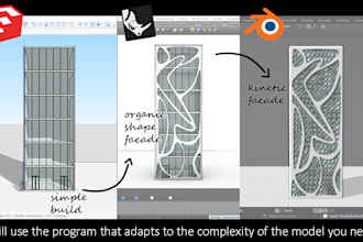 do 3d model in sketchup, blender and rhinoceros