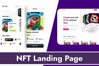 create a modern nft website or nft landing page design