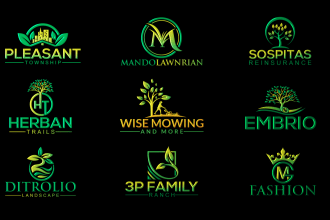 do organic natural landscape eco lawn care logo