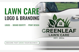 design a lawn care logo and brand identity