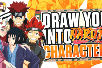create illustration in naruto art style