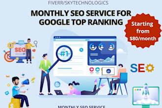 provide monthly SEO service for google top ranking