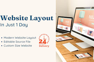 design website layout and landing page layout in 24 hours